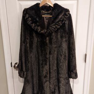 Jones of New York Faux Fur Mahogany/Brown Coat